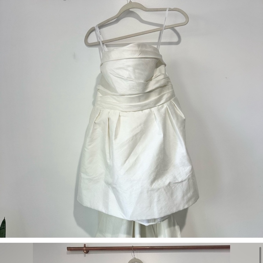 Watters Trifle White Dress with Bow